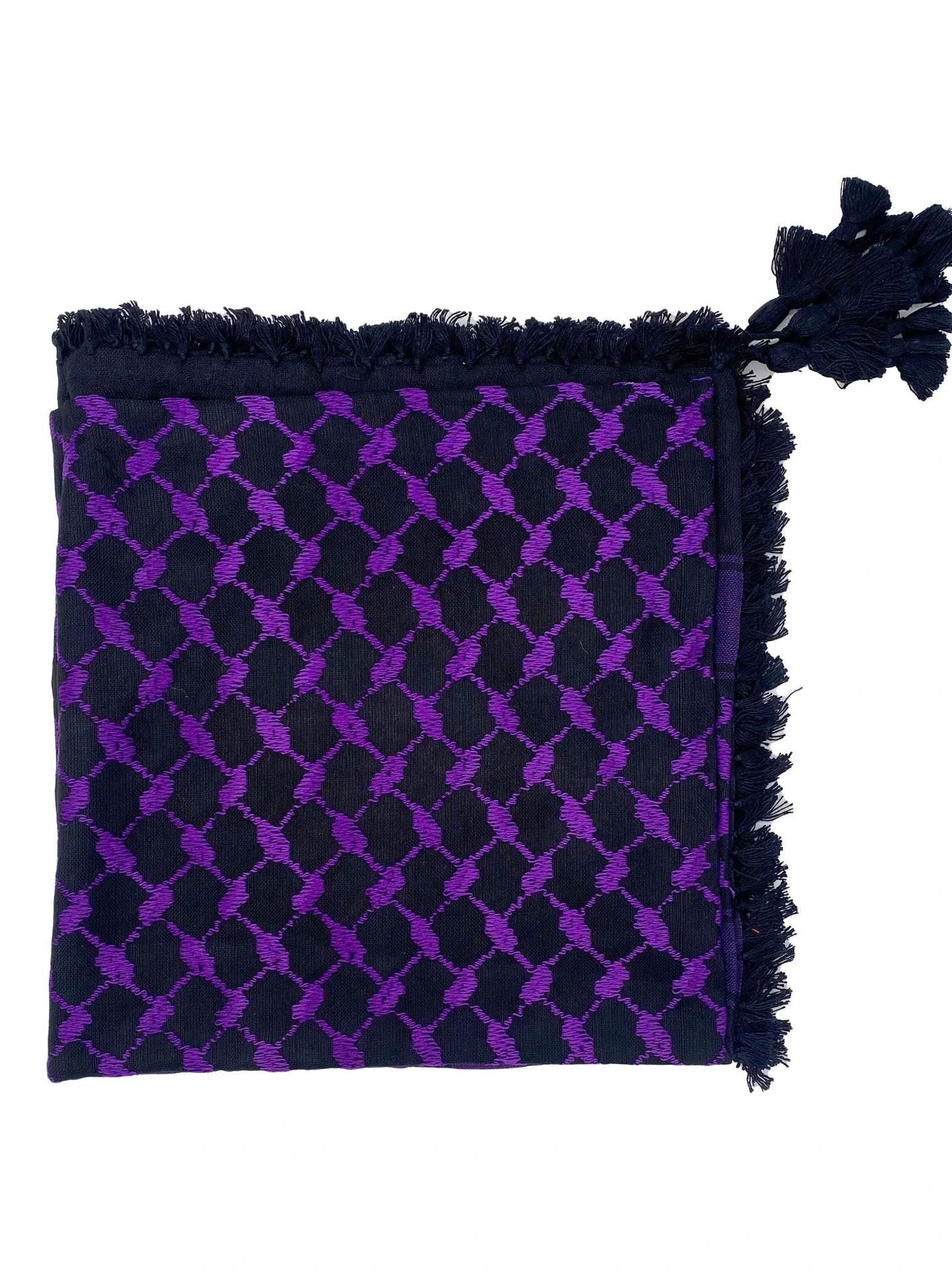Authentique keffieh palestinien violet et noir