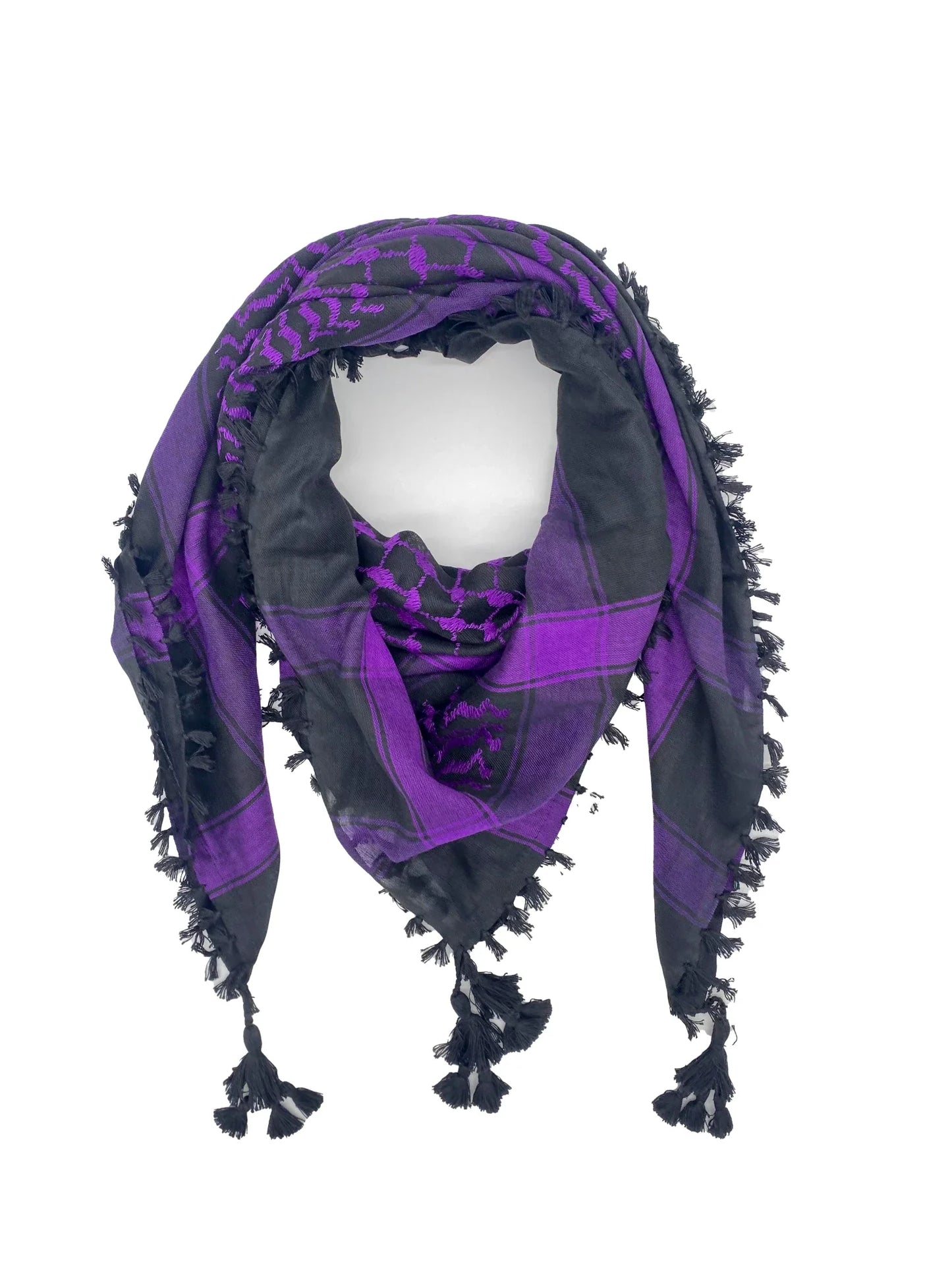 Authentique keffieh palestinien violet et noir