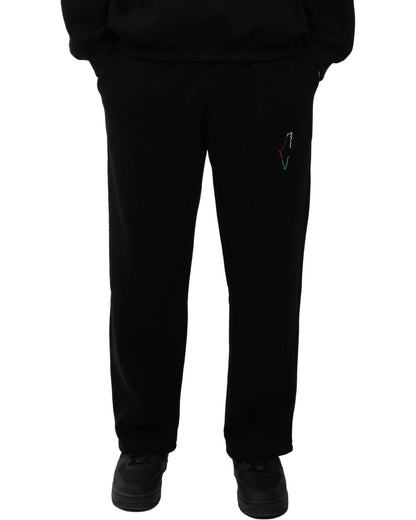 YAFA STITCHED MIDNIGHT BLACK SWEATPANTS – RESPECT EXISTENCE EDITION