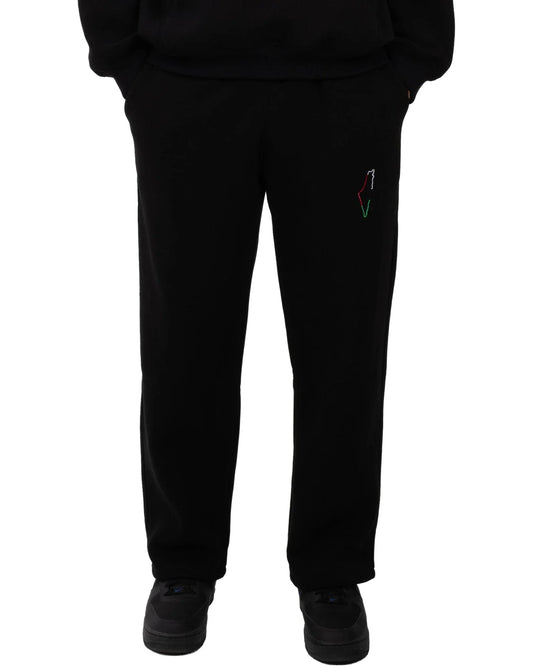YAFA STITCHED MIDNIGHT BLACK SWEATPANTS – RESPECT EXISTENCE EDITION