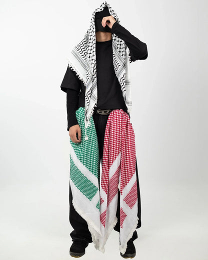 Premium Red Palestinian Kuffiyeh (Jordanian Pattern)