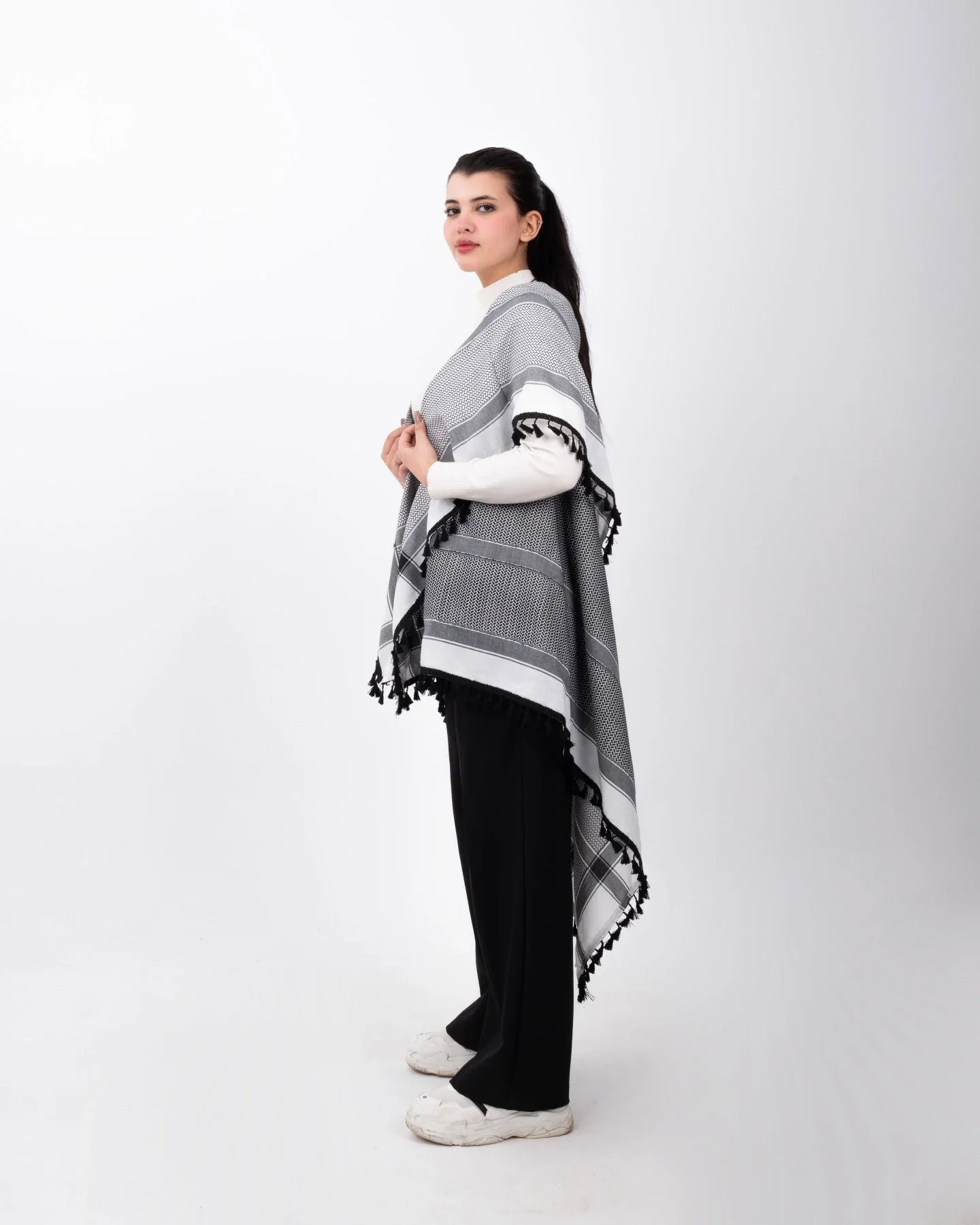 Gilet Kufiyah original cousu noir et blanc