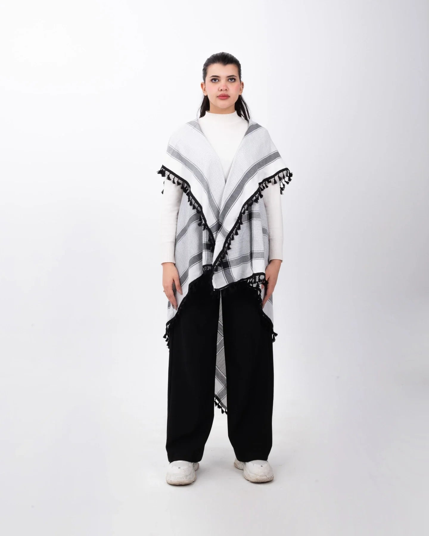 Gilet Kufiyah original cousu noir et blanc