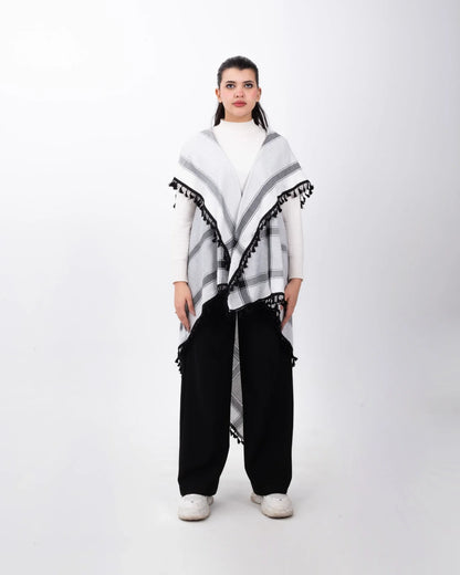 Gilet Kufiyah original cousu noir et blanc