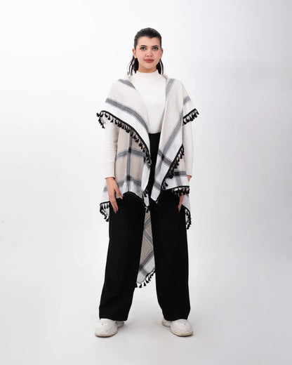 Chaleco Kufiyah original con costuras negras y habanas