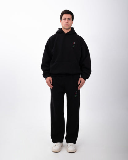 YAFA MIDNIGHT BLACK STITCHED HOODIE – RESPECT EXISTENCE EDITION