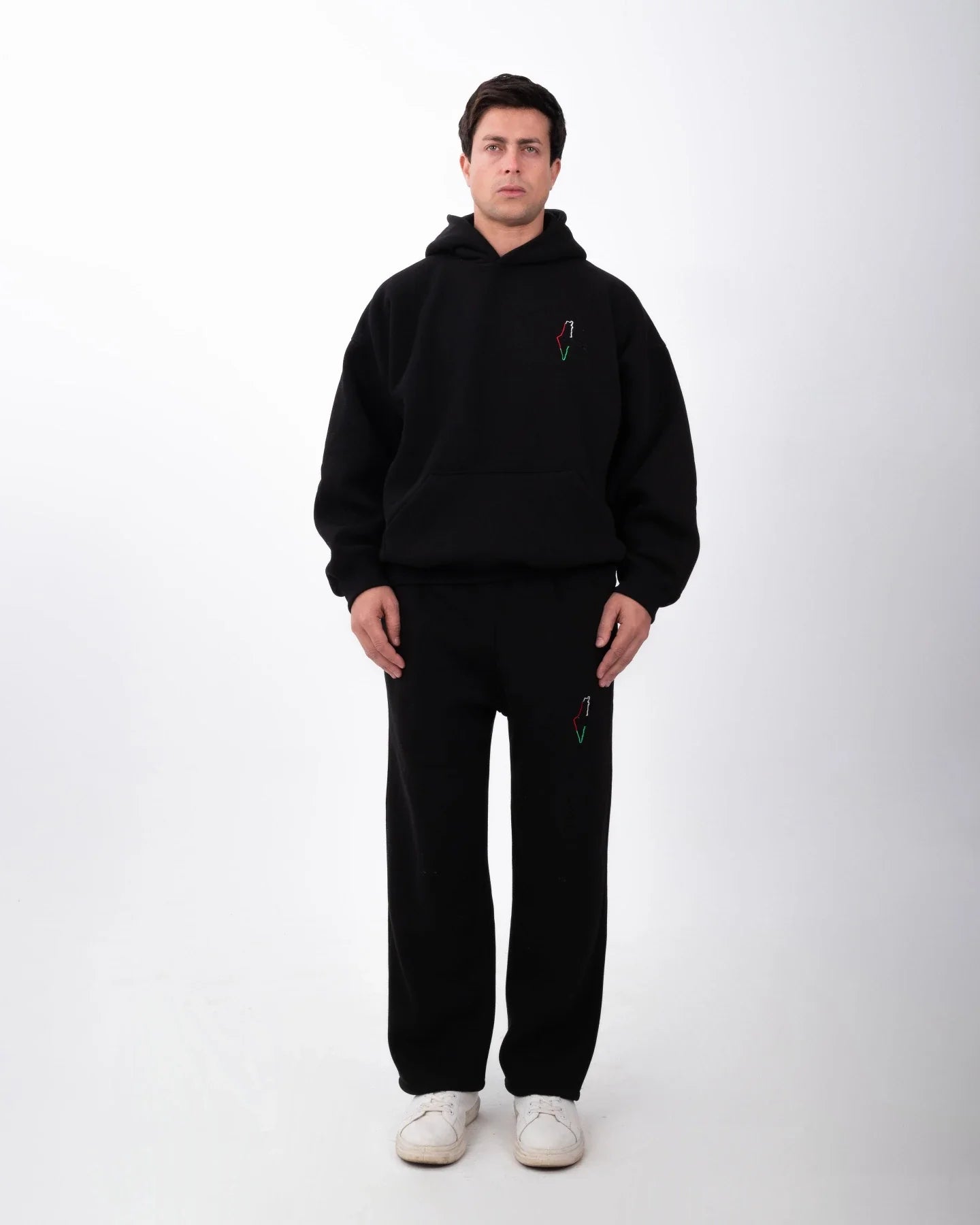 YAFA STITCHED MIDNIGHT BLACK SWEATPANTS – RESPECT EXISTENCE EDITION