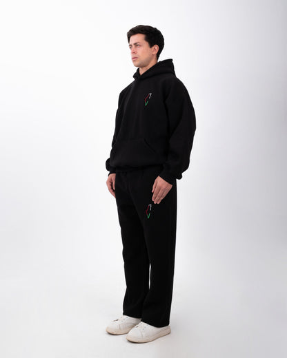 YAFA MIDNIGHT BLACK STITCHED HOODIE – RESPECT EXISTENCE EDITION
