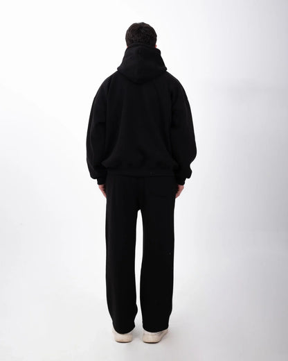 YAFA STITCHED MIDNIGHT BLACK SWEATPANTS – RESPECT EXISTENCE EDITION