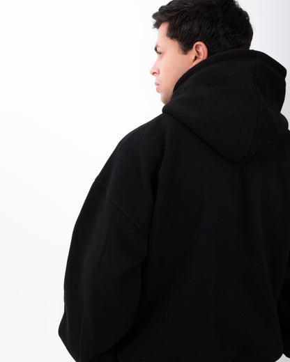 YAFA MIDNIGHT BLACK STITCHED HOODIE – RESPECT EXISTENCE EDITION