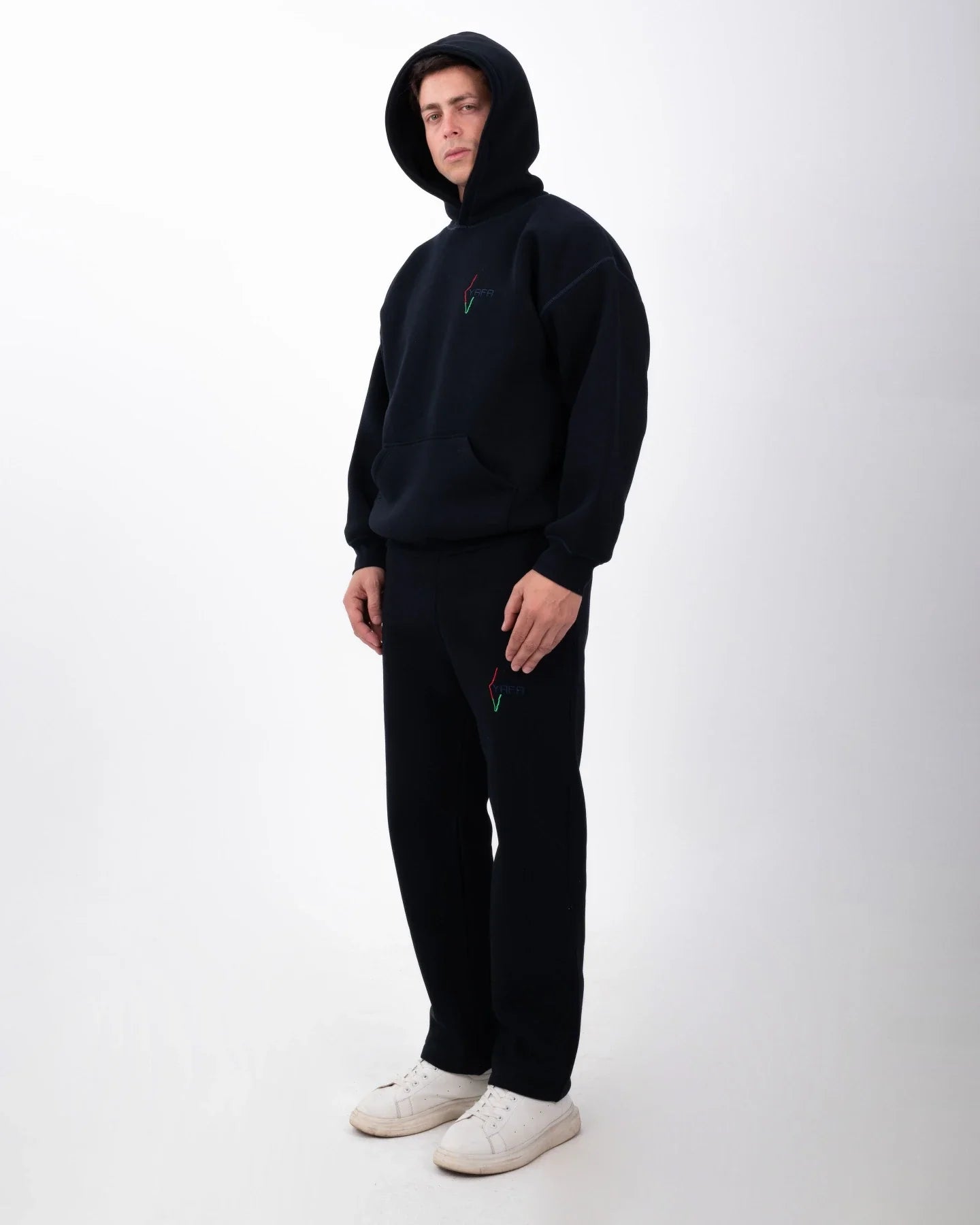 YAFA DEEP NAVY STITCHED HOODIE – RESPECT EXISTENCE EDITION