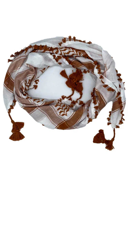 White X Caramel Palestinian Keffiyeh