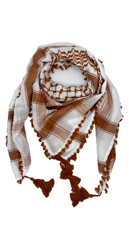 White X Caramel Palestinian Keffiyeh