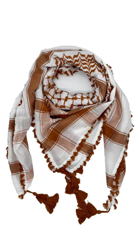White X Caramel Palestinian Keffiyeh