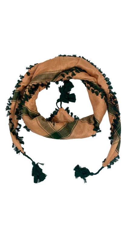 Desert Warm X Dark Green Palestinian Keffiyeh