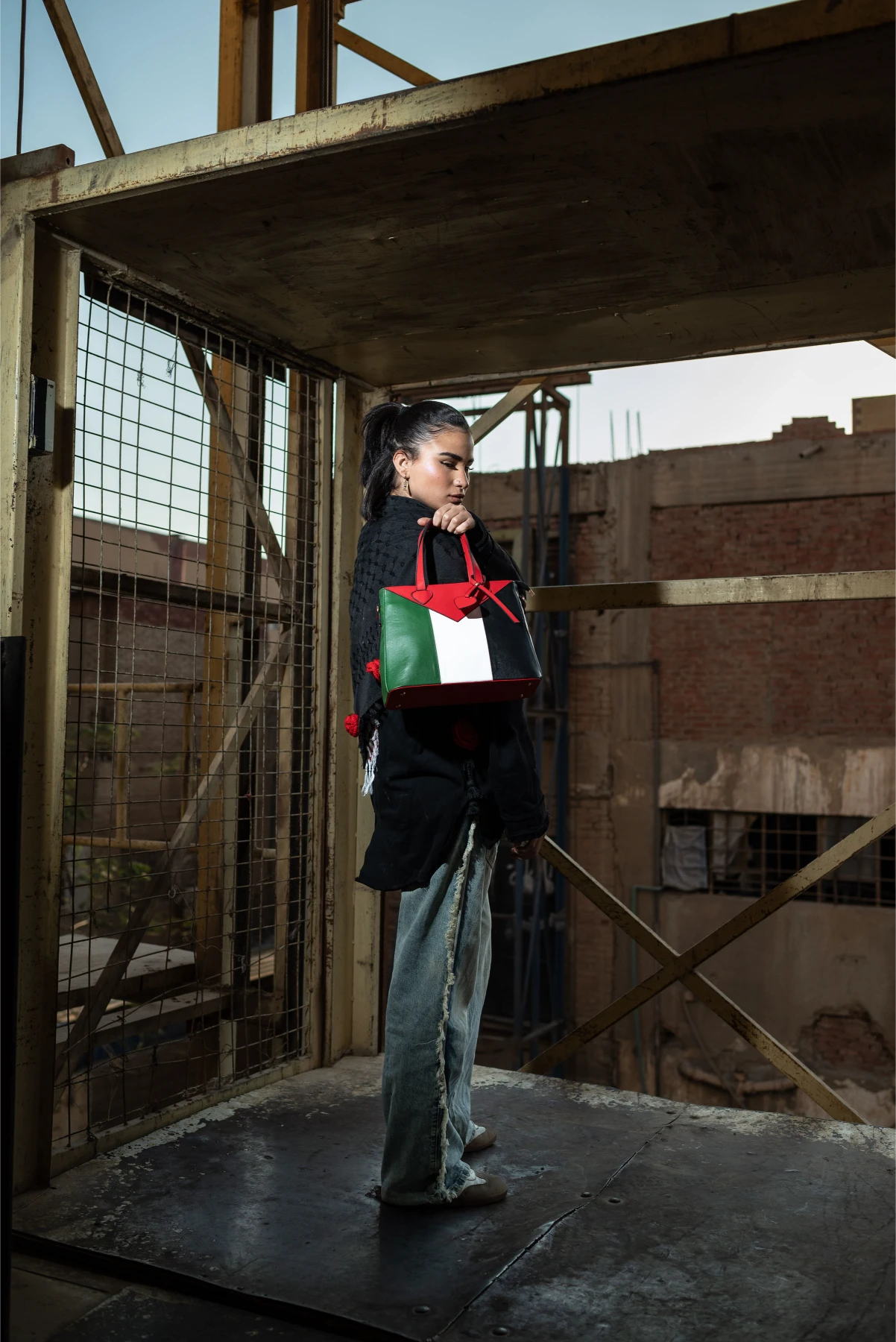 Yafa Heart Bag — Palestine Flag Leather Bag