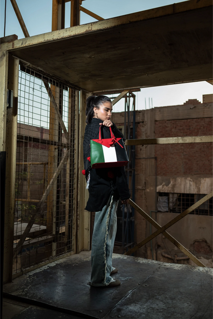 Yafa Heart Bag — Palestine Flag Leather Bag