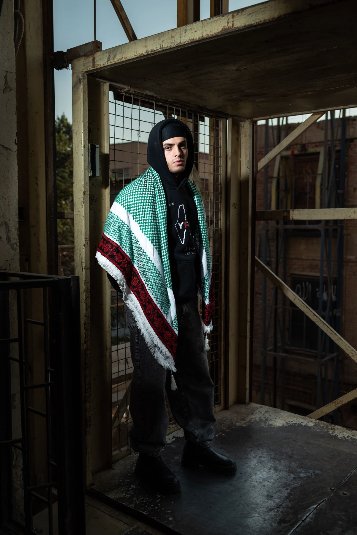 Premium Embroidered Kuffiyeh — Green Heritage Edition