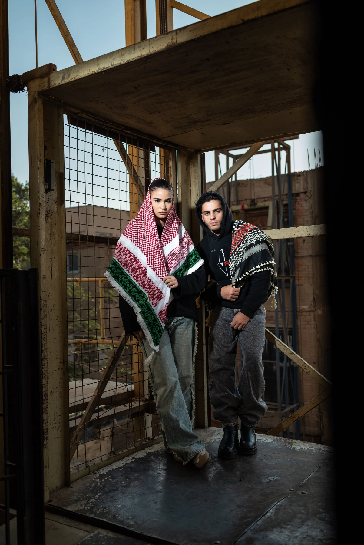 Premium Embroidered Kuffiyeh — Red Heritage Edition