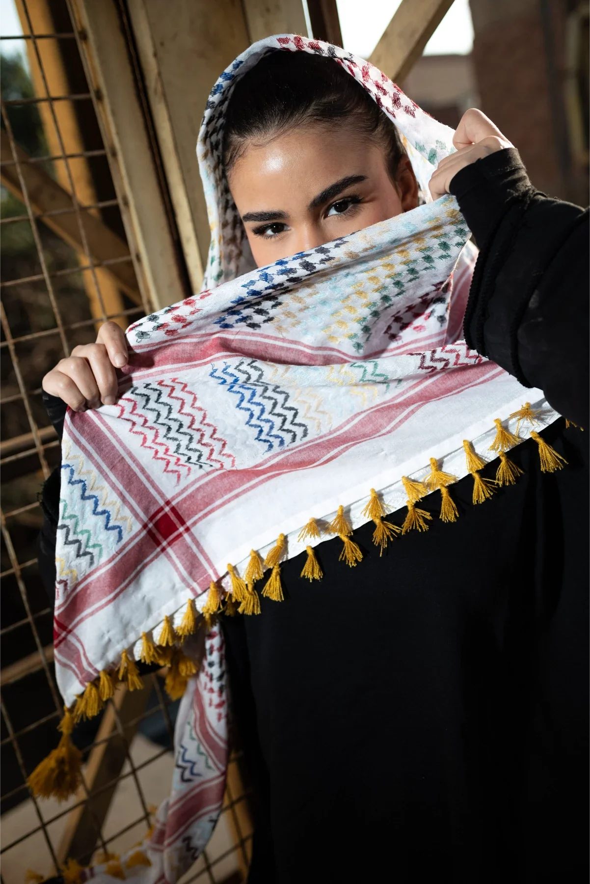 The Yafa Color Palette Kuffiyeh — Ivory Base - Limited Edition