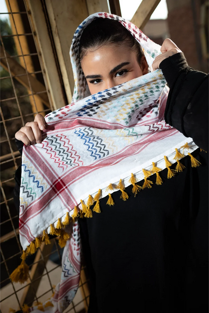 The Yafa Color Palette Kuffiyeh — Ivory Base - Limited Edition