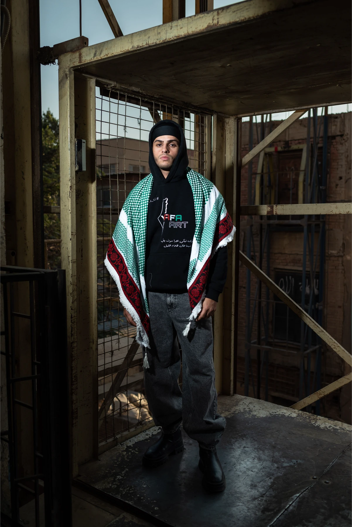 Premium Embroidered Kuffiyeh — Green Heritage Edition